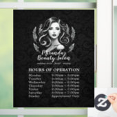 Makeup Artist Hair Stylist Moderne Öffnungszeiten Fensteraufkleber (Zuhause)