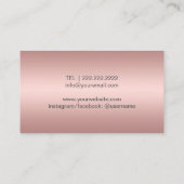 Makeup Artist Hair Stylist Moderne Rose Salon Visitenkarte (Rückseite)