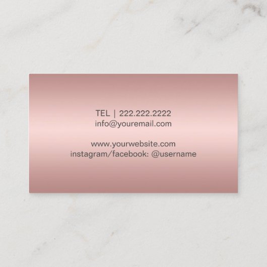 Makeup Artist Hair Stylist Moderne Rose Salon Visitenkarte (Rückseite)