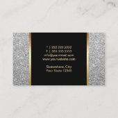 Makeup Artist Hair Stylist Moderner Silberner Glit Visitenkarte (Rückseite)