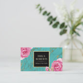 Makeup Artist Hair Stylist Modernes Aquamarines Bl Visitenkarte (Stehend Vorderseite)