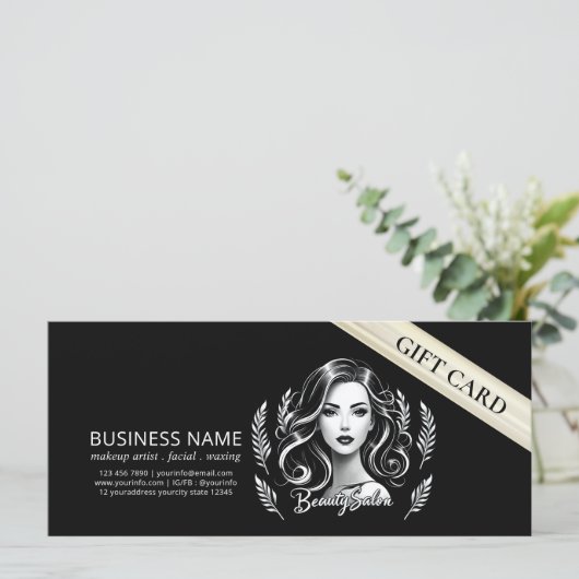 Makeup Artist Hair Stylist Modernes Schwarz-weißes (Stehend Vorderseite)