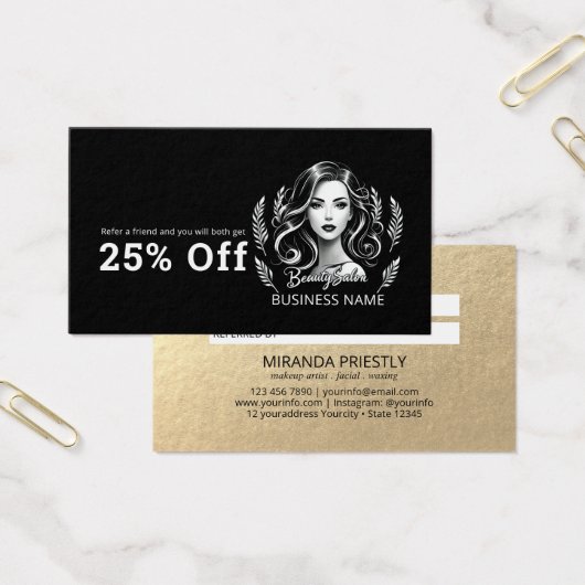 Makeup Artist Hair Stylist Modernes Schwarz-weißes (Büro)