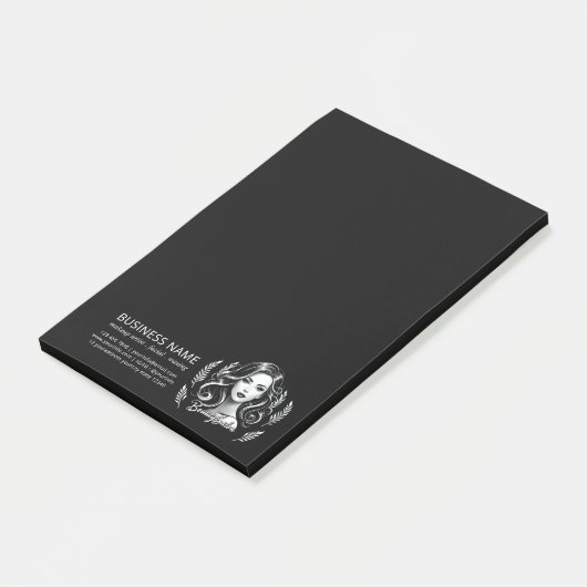 Makeup Artist Hair Stylist Modernes Schwarz-weißes Post-it Klebezettel (angewinkelt)