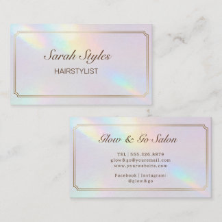 Makeup Artist Hair Stylist Opal Holographic  Visitenkarte
