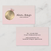 Makeup Artist Hair Stylist Pastel Pink Queen Foto Visitenkarte (Vorne/Hinten)