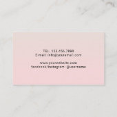 Makeup Artist Hair Stylist Pastel Pink Queen Foto Visitenkarte (Rückseite)