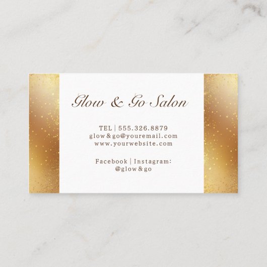 Makeup Artist Hair Stylist Rose Gold Glitzer Stars Visitenkarte (Rückseite)