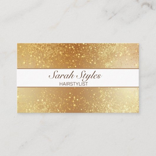 Makeup Artist Hair Stylist Rose Gold Glitzer Stars Visitenkarte (Vorderseite)