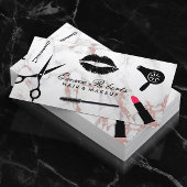 Makeup Artist Hair Stylist Rose Gold Marmor Visitenkarte
