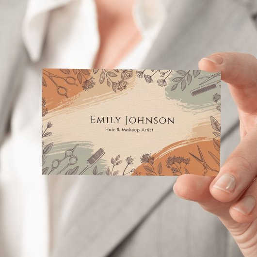 Makeup Artist Hair Stylist Salon Modern Visitenkarte