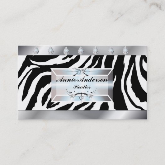 Makeup Artist Hair Stylist Salon Zebra Print Visitenkarte (Vorderseite)
