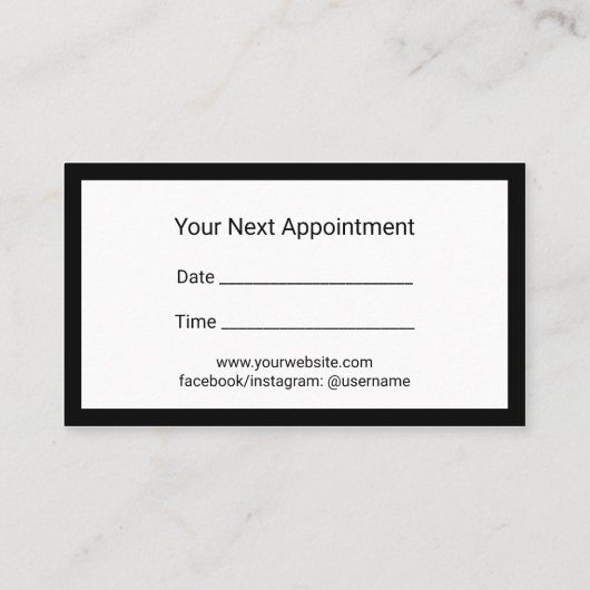 Makeup Artist Hair Stylist Schlicht Frame Termin (Rückseite)