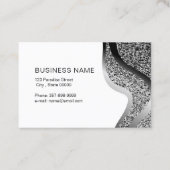 Makeup Artist Hair Stylist Silver Glitzer Visitenkarte (Rückseite)