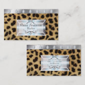 Makeup Artist Hair Stylist Trendy Leopard Print Visitenkarte (Vorne/Hinten)