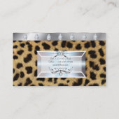 Makeup Artist Hair Stylist Trendy Leopard Print Visitenkarte (Rückseite)