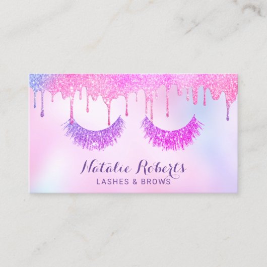 Makeup Artist Hair Stylist Unicorn Ombre Tropfen Visitenkarte (Vorderseite)