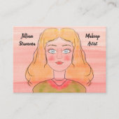 Makeup Artist Hand Drawn Woman Visitenkarte (Vorderseite)