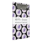 Makeup Artist Hand Watercolor Pflaumen Lila Mini Klemmbrett (Schrägansicht)