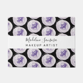 Makeup Artist Hand Watercolor Pflaumen Lila Schwar Fußmatte