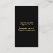 Makeup Artist Harry Stylist Black & Gold Streifen Visitenkarte (Rückseite)