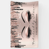 Makeup Artist Heart Lash Glitzer Tropfen Rose Brow Banner (Vertikal)