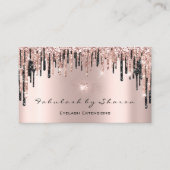 Makeup Artist Heart Lash Glitzer Tropfen Rose Diam Visitenkarte (Vorderseite)