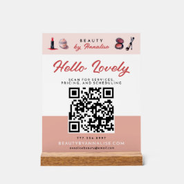 Makeup Artist Hello Lovely Business QR-Code Acrylschild