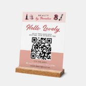 Makeup Artist Hello Lovely Business QR-Code Acrylschild (Winkel)
