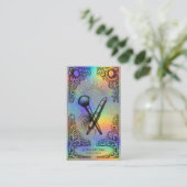 Makeup Artist | Holographic Beauty Celestial Visitenkarte (Stehend Vorderseite)