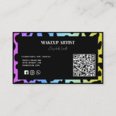 Makeup artist Holographic bunt QR-Code Visitenkarte (Rückseite)