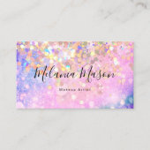 Makeup Artist Holographic Funkelnd Glitzer QR Code Visitenkarte (Vorderseite)