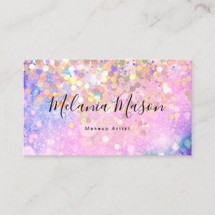 Makeup Artist Holographic Funkelnd Glitzer QR Code Visitenkarte