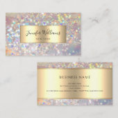 Makeup Artist Holographic Glitzer Elegantes Gold Visitenkarte (Vorne/Hinten)