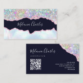 Makeup Artist Holographic Glitzer Iridescent Agate Visitenkarte (Vorne/Hinten)