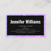 Makeup Artist Holographic Glitzer Script Lila Visitenkarte (Rückseite)