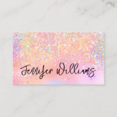 Makeup Artist Holographic Glitzer Script Pastel Visitenkarte (Vorderseite)