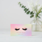 Makeup Artist, Holographic Imitats Lashes Visitenkarte (Stehend Vorderseite)