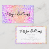 Makeup Artist Holographic Lila Glitzer Modern Bu Visitenkarte (Vorne/Hinten)