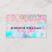 Makeup Artist Holographic Opal Glitzer Iridescent Visitenkarte (Vorderseite)