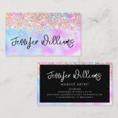 Makeup Artist Holographic Opal Glitzer Rainbow Visitenkarte (Vorne/Hinten)