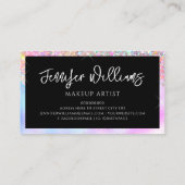 Makeup Artist Holographic Opal Glitzer Rainbow Visitenkarte (Rückseite)