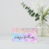 Makeup Artist Holographic Opal Glitzer Rainbow Visitenkarte (Stehend Vorderseite)