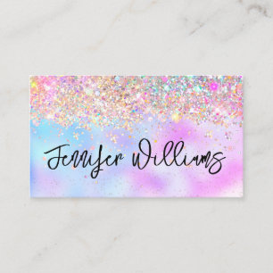 Makeup Artist Holographic Opal Glitzer Rainbow Visitenkarte
