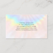 Makeup Artist Holographic Pastel Modern Telefonnummerkarte (Rückseite)