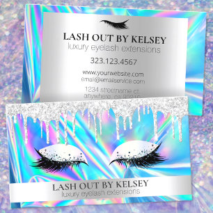 Makeup Artist Holographic Platinum Glitzer Tropfen Visitenkarte