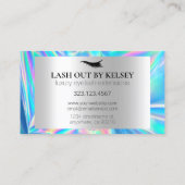 Makeup Artist Holographic Platinum Glitzer Tropfen Visitenkarte (Rückseite)