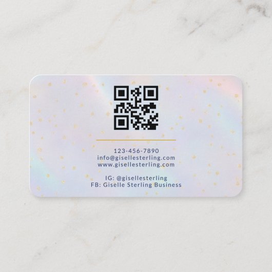 Makeup Artist Holographic QR Code Visitenkarte (Rückseite)