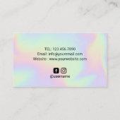 Makeup Artist Holographic Vintag Floral Salon Visitenkarte (Rückseite)