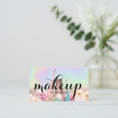 Makeup Artist Holographic Vintag Floral Salon Visitenkarte (Stehend Vorderseite)